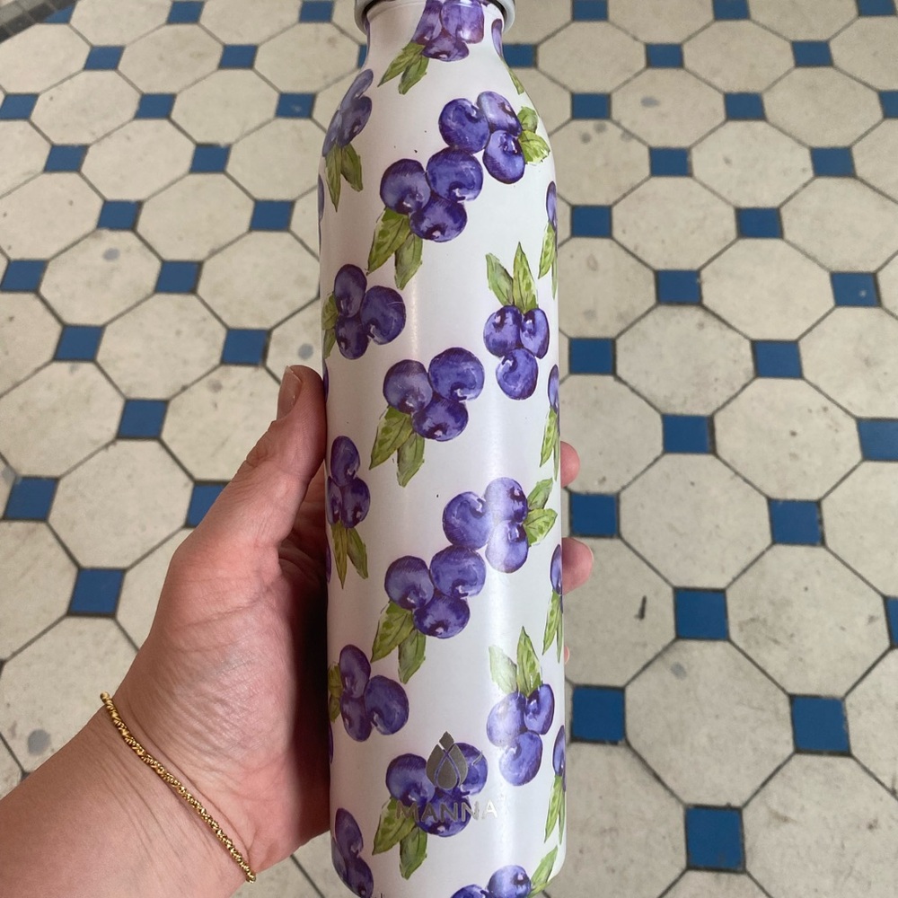 Blueberry Print Water Bottle